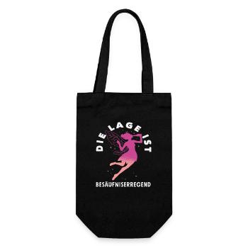 Die Lage ist besäufniserregend Fee - Geschenkbeutel für Flaschen - Schwarz - Vorne