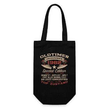 43rd Birthday Gift Vintage Car December 1982 - Gift Bag for Bottles - black - Front