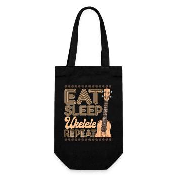 Hawaiian Ukulele Uke Eat Sleep - Gift Bag for Bottles - black - Front