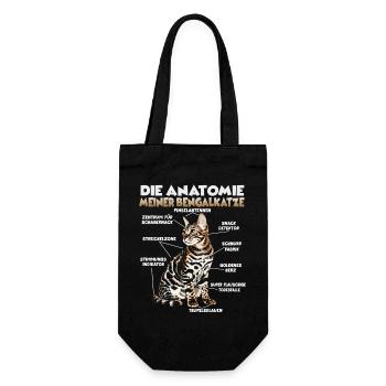 Bengali T | Bengal Katzenhalter Bengal Katzen - Geschenkbeutel für Flaschen - Schwarz - Vorne