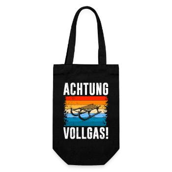 Sleds ATTENTION FULL THROTTLE! FUNNY - Gift Bag for Bottles - black - Front