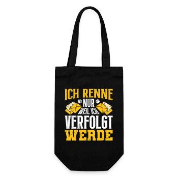 Facteur : JE NE COURS QUE QUAND ON ME SUIT - Sac à bouteille - noir - Devant