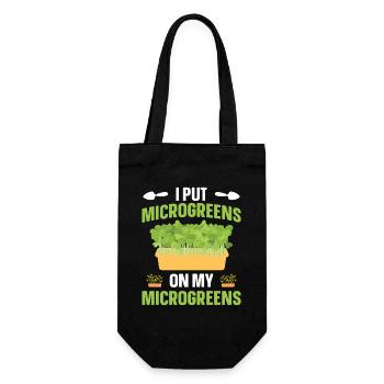  Microgreens Gardening Kit Vegan Diet Sprout Lover - Gift Bag for Bottles - black - Front