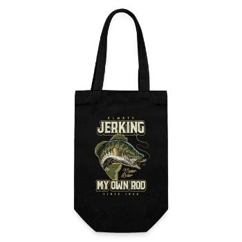 Always Jerking My Rod Funny Fishing Born 1946 - Gift Bag for Bottles - black - Front