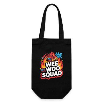 Wee Woo Squad Fire Truck Car Fun - Gift Bag for Bottles - black - Front