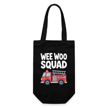 Wee Woo Squad Feuerwehr Auto Spass - Geschenkbeutel für Flaschen - Schwarz - Vorne