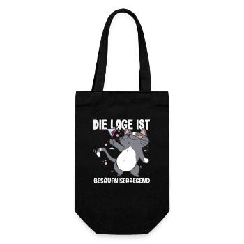 Die Lage ist besäufniserregend Katze - Geschenkbeutel für Flaschen - Schwarz - Vorne