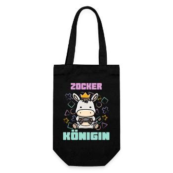 Zocker Königin - Geschenkbeutel für Flaschen - Schwarz - Vorne