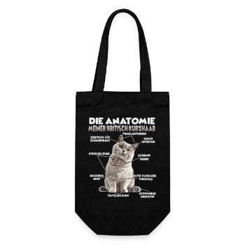 Britisch Kurzhaar T | Katzenhalter T British Short - Geschenkbeutel für Flaschen - Schwarz - Vorne