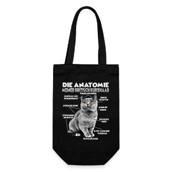 Britisch Kurzhaar Geschenk Katzen Fan Geschenk - Geschenkbeutel für Flaschen - Schwarz - Vorne