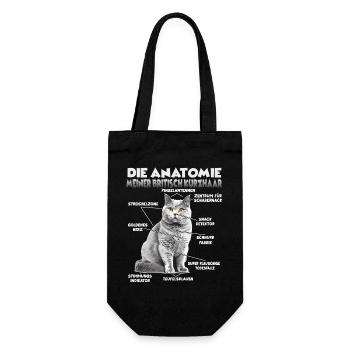 Britisch Kurzhaar Geschenk Katzenbesitzer Geschenk - Geschenkbeutel für Flaschen - Schwarz - Vorne