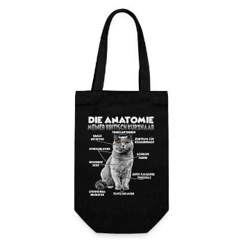 Britisch Kurzhaar Geschenk für Katzenliebhaber - Geschenkbeutel für Flaschen - Schwarz - Vorne