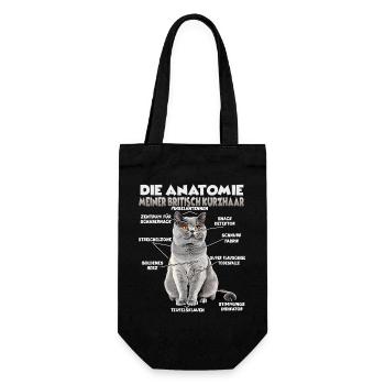 Britisch Kurzhaar Geschenk für Katzenliebhaber - Geschenkbeutel für Flaschen - Schwarz - Vorne