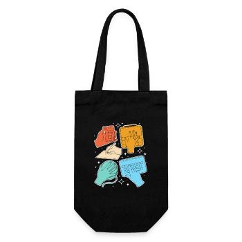 SLP Sign Language AAC Communication - Gift Bag for Bottles - black - Front