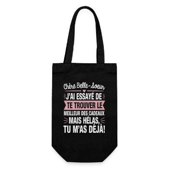 Sister-in-law Humor Gift Idea - Gift Bag for Bottles - black - Front