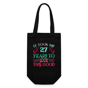 It took 27 years to look so good - Gift Bag for Bottles - black - Front