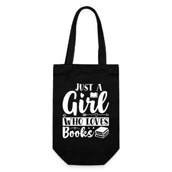 Just a girl who loves books - Gift Bag for Bottles - black - Front