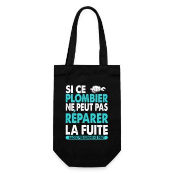 Idée Cadeau Métier Plombier Phrase Marrante - Sac à bouteille - noir - Devant