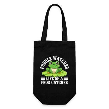 Frog Catcher Puddle Watcher Frog - Geschenkbeutel für Flaschen - Schwarz - Vorne
