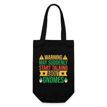Garden Gnome Costume Start Talking About Gnome - Gift Bag for Bottles - black - Front