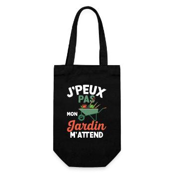 I Can't My Garden Is Waiting for Me Humor Gardening - Gift Bag for Bottles - black - Front