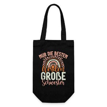 Nur Die Besten Werden Große Schwester - Geschenkbeutel für Flaschen - Schwarz - Vorne