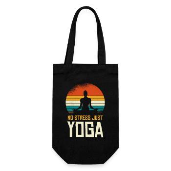 Pas de stress, juste yoga Silhouette rétro - Sac à bouteille - noir - Devant