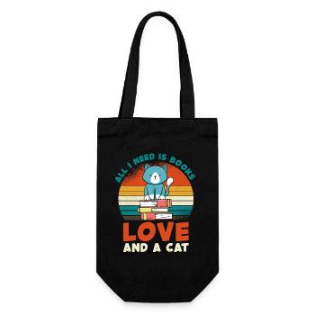 Amour des livres et des chats - Sac à bouteille - noir - Devant