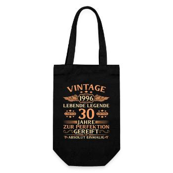 30th Birthday Vintage 1996 Year - Gift Bag for Bottles - black - Front