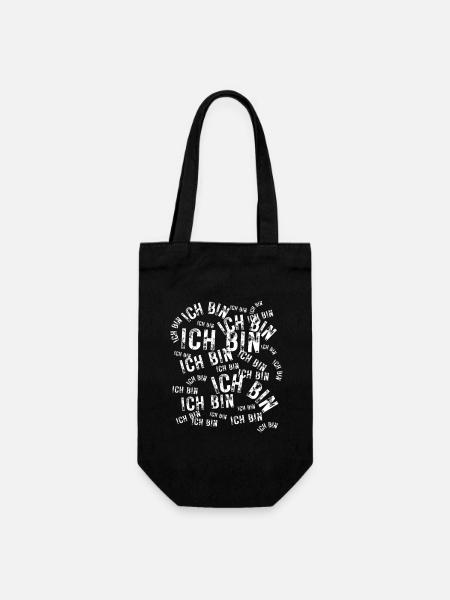 Ich Bin Typo Kreis Muster - Geschenkbeutel für Flaschen - Schwarz