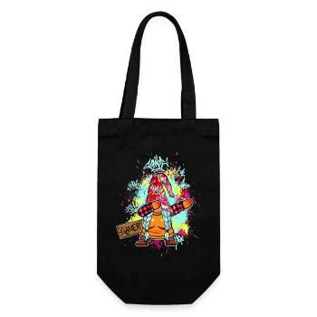 GAMER WICHTEL Dab Graffiti Zockerin Xmas Frauen - Geschenkbeutel für Flaschen - Schwarz - Vorne