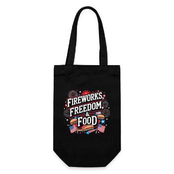 Fireworks Freedom & Food - Gift Bag for Bottles - black - Front