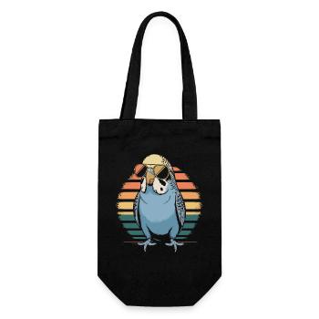 Retro parrot with sunglasses - Gift Bag for Bottles - black - Front
