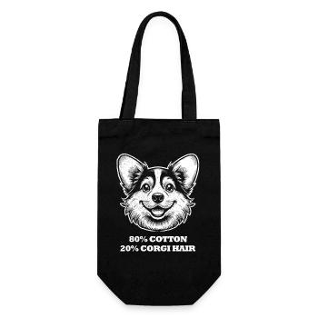 Corgi Haare - Geschenkbeutel für Flaschen - Schwarz - Vorne
