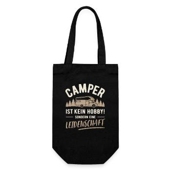 Camper | Not a hobby but a passion - Gift Bag for Bottles - black - Front