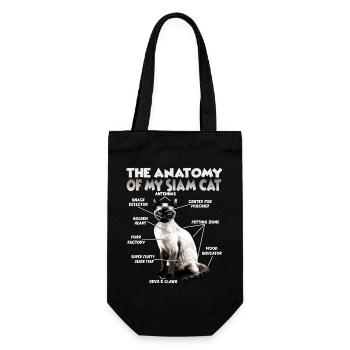 Siamkatzen T | Siamkatze Katzen Siam Katzen - Geschenkbeutel für Flaschen - Schwarz - Vorne