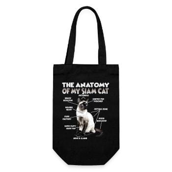 Siamkatzen Geschenk für Katzenliebhaber Katzenmama - Geschenkbeutel für Flaschen - Schwarz - Vorne