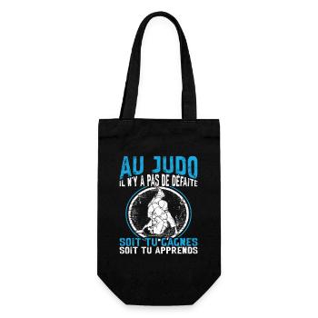 Judoka Kampfkunst Im Judo gibt es keine Niederlage - Geschenkbeutel für Flaschen - Schwarz - Vorne