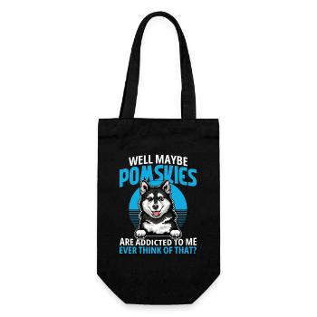 Pomsky Plüschhundbesitzer Hundebesitzer Bettleckerlis Hundeliebhaber - Geschenkbeutel für Flaschen - Schwarz - Vorne