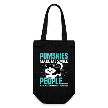 Pomsky birgt Hundegeschirr Pomsky Stofftier - Geschenkbeutel für Flaschen - Schwarz - Vorne