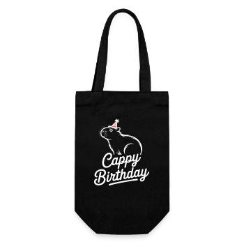 Capybara Anniversaire Cappy Anniversaire Drôle de capy - Sac à bouteille - noir - Devant