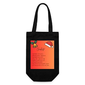 Weihnachts Checkliste Design - Geschenkbeutel für Flaschen - Schwarz - Vorne