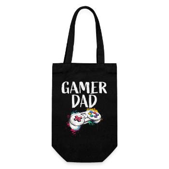 Gamer Dad Controller Art - Gift Bag for Bottles - black - Front