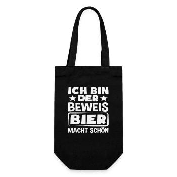 I'm the proof - beer makes you beautiful - Gift Bag for Bottles - black - Front