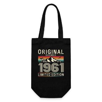 65e anniversaire Original Décembre Né en 1961 - Sac à bouteille - noir - Devant