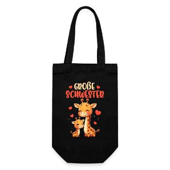 Grande Sœur Girafe Frère ou Sœur - Sac à bouteille - noir - Devant