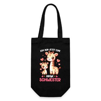 Je suis la grande sœur girafe et la sœur - Sac à bouteille - noir - Devant