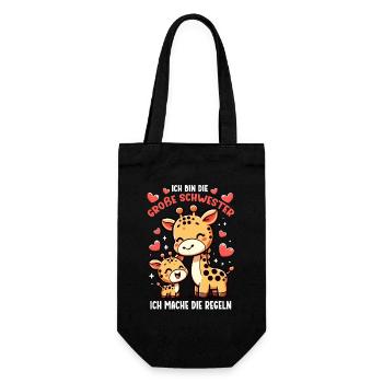 I'm the big sister I make the rules - Gift Bag for Bottles - black - Front