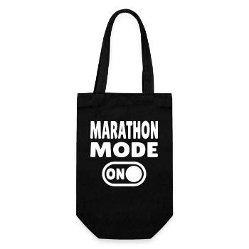 Marathon Mode On – Running with passion - Gift Bag for Bottles - black - Front