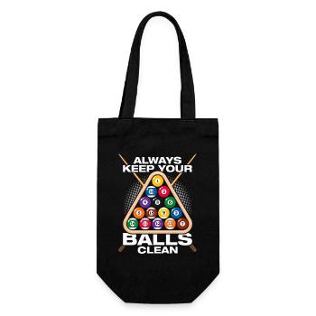 Keep your balls lustiges Billard Billardspieler - Geschenkbeutel für Flaschen - Schwarz - Vorne